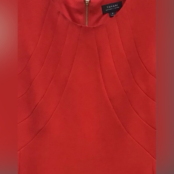 Tahari Arthur S. Levine RED Dress Sz 8 - Picture 4 of 6